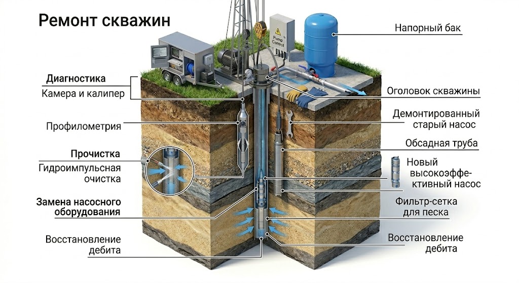 Ремонт скважин в Казани